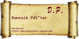 Dancsik Péter névjegykártya