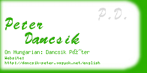 peter dancsik business card